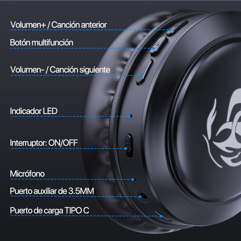 Audífonos Inalambricos Gamer Diadema Bluetooth Aut202