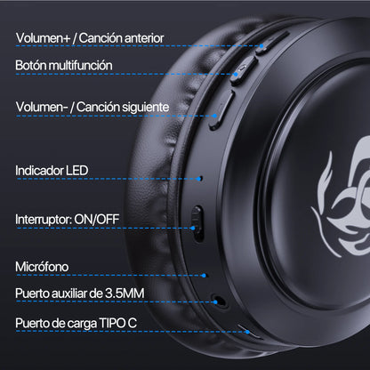 Audífonos Inalambricos Gamer Diadema Bluetooth Aut202