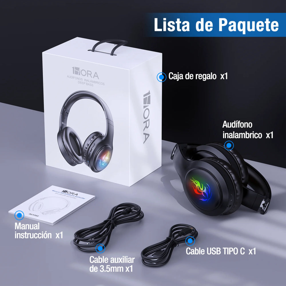Audífonos Inalambricos Gamer Diadema Bluetooth Aut202