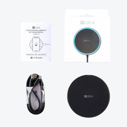 Cargador Inalámbrico 1Hora 15W Qi Wireless Charger Compatible Con iPhone/Motorola/Samsung/Huawei