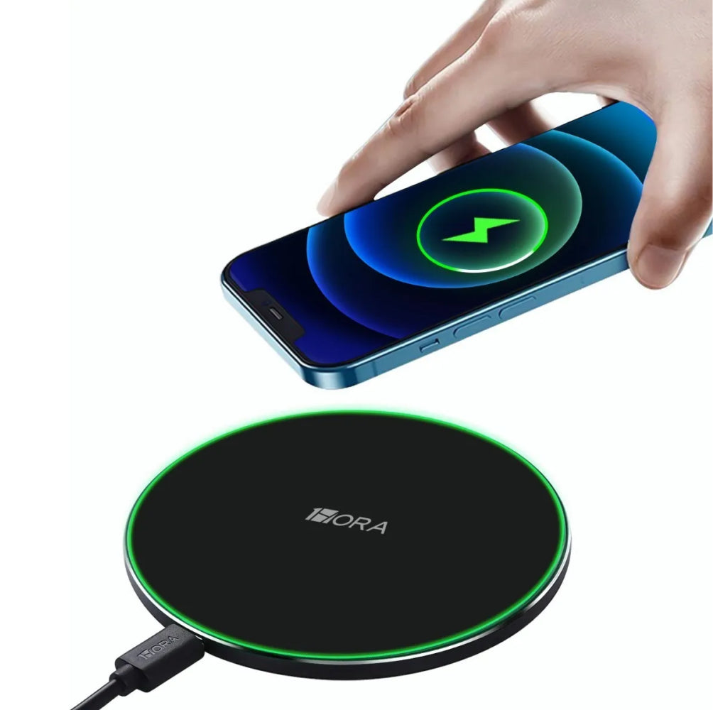 Cargador Inalámbrico 1Hora 15W Qi Wireless Charger Compatible Con iPhone/Motorola/Samsung/Huawei