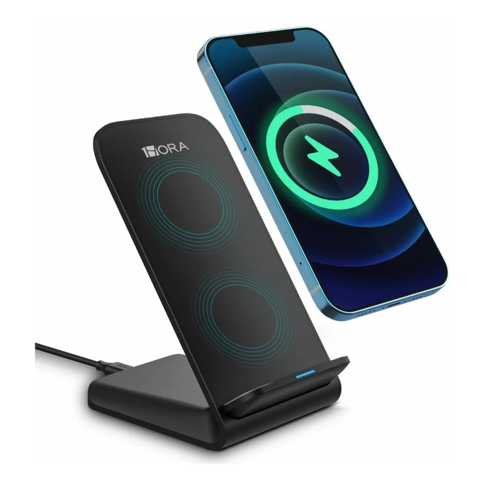 Cargador Inalámbrico 1Hora 15W Qi Wireless Charger con Cable 1M USB A C Compatible con iPhone/Motorola/Samsung/Huawei