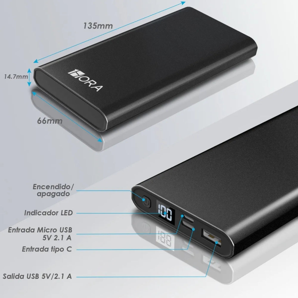 Power Bank Bateria Portátil 10.000mah Metalico GAR130