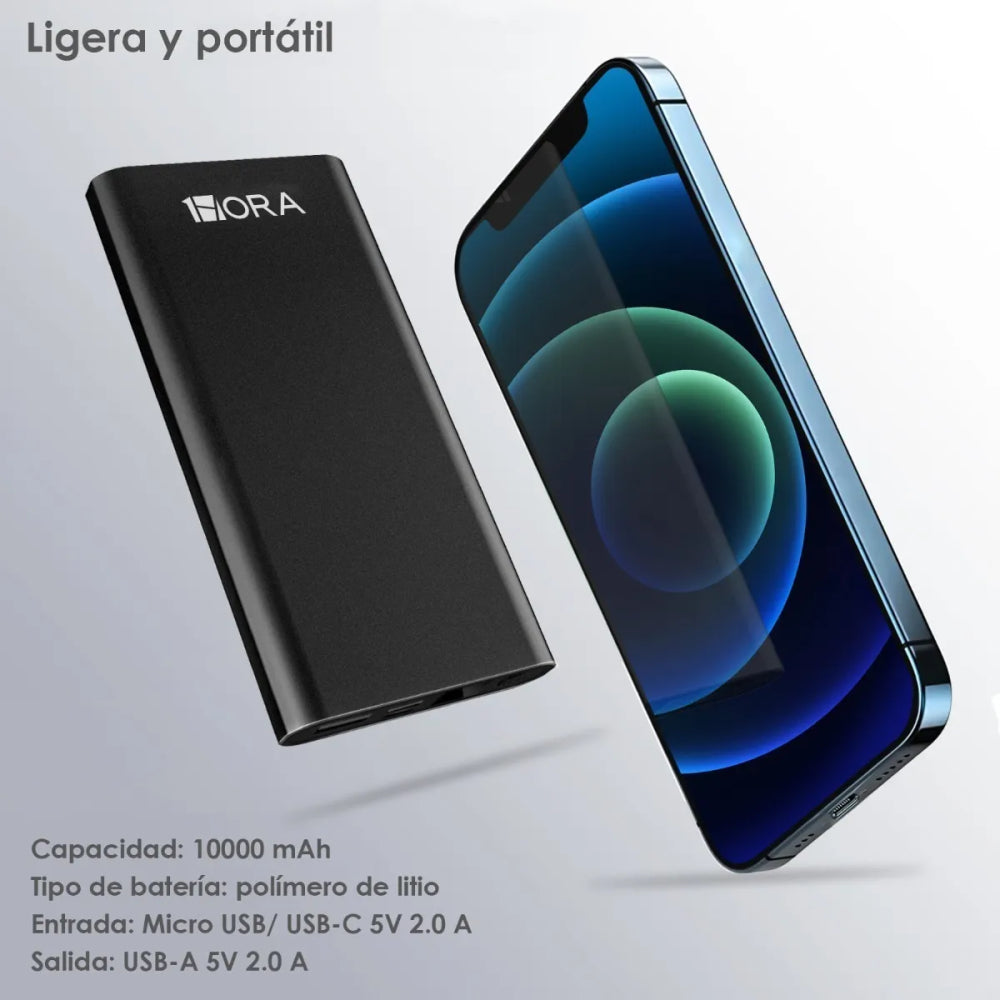 Power Bank Bateria Portátil 10.000mah Metalico GAR130