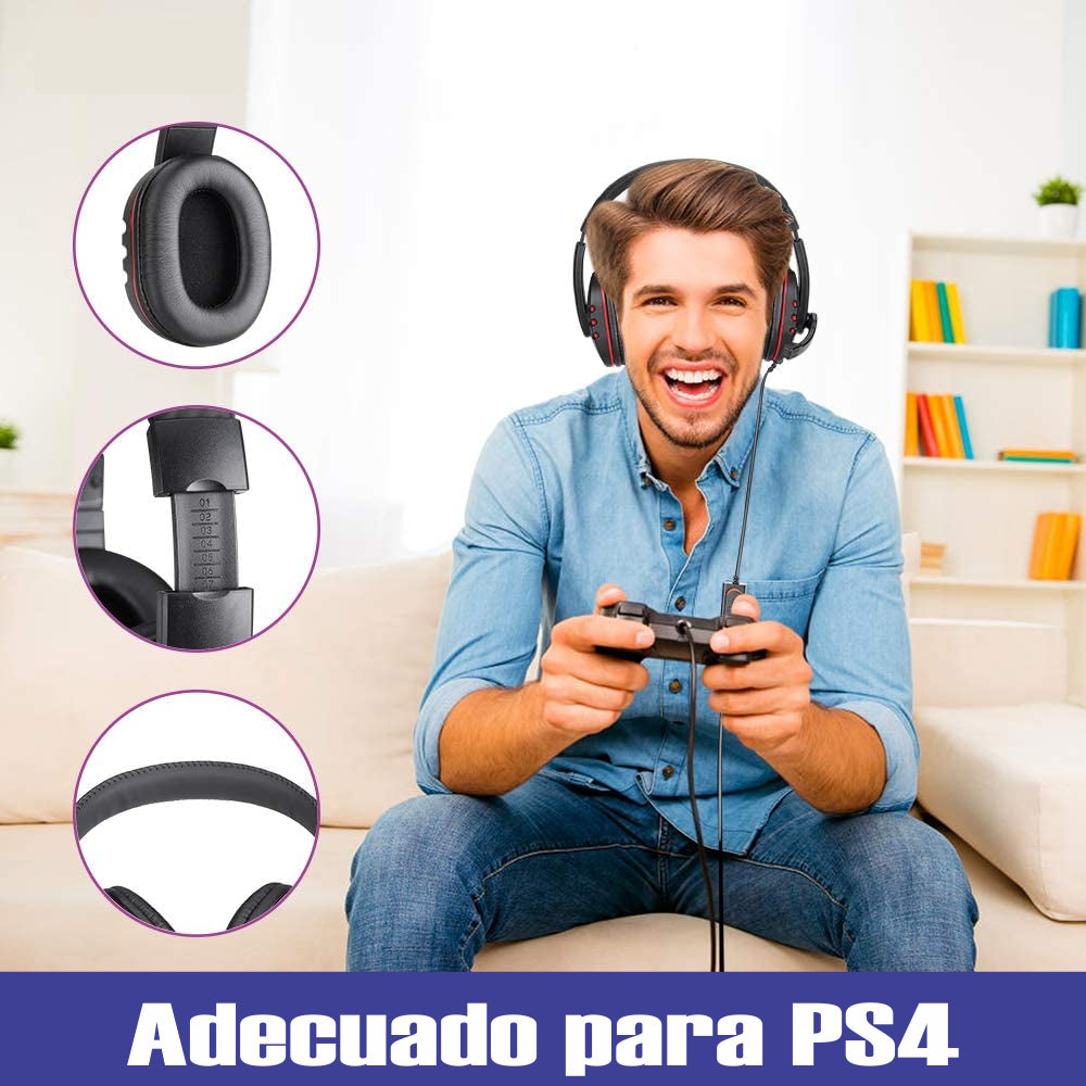 Audifonos Gamer K4 Diadema Con Microfono Luz Led Usb 3.5mm