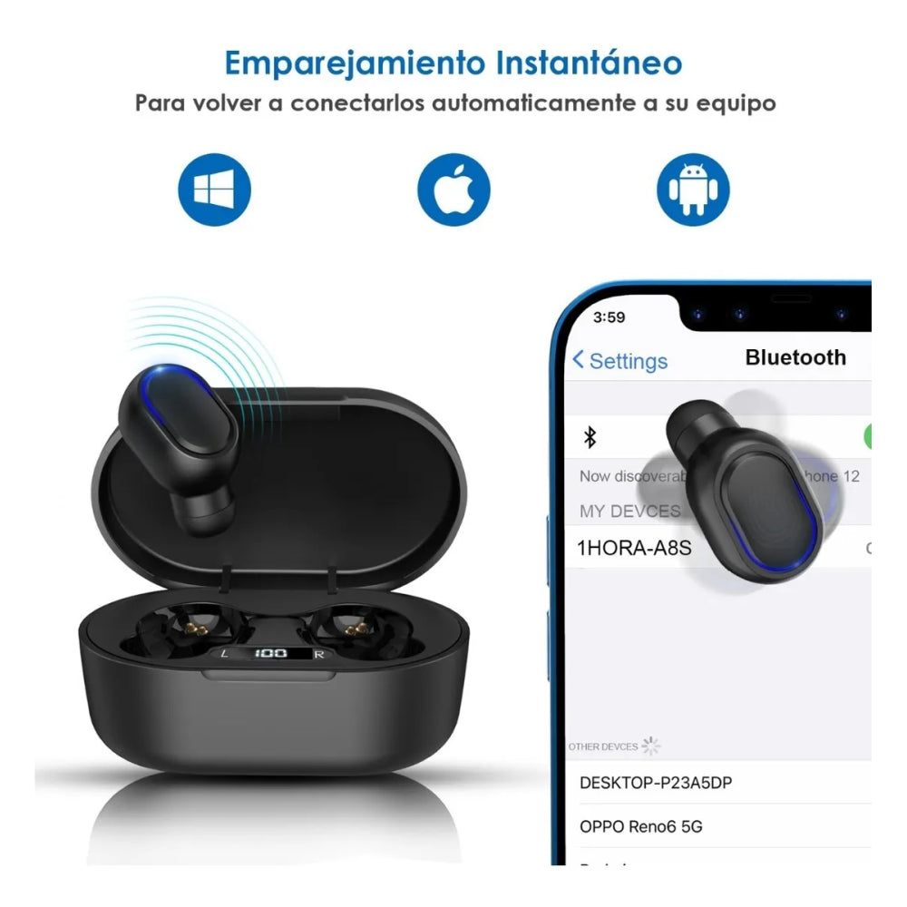 Auriculares Inalambricos In-Ear Bluetooth TWS AUT114