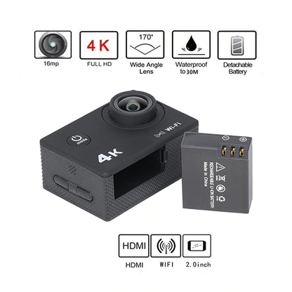 Cámara De Acción Deportiva Wifi Full HD 4k Sport Cam Webcam