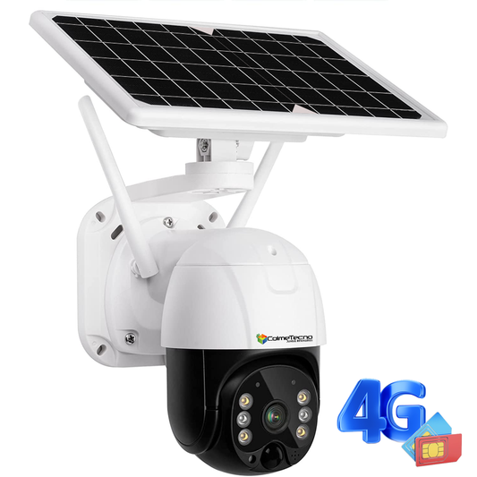 Cámara De Seguridad Exterior PTZ Wifi Red 4G SIM Panel Solar