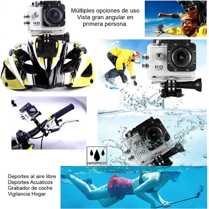 Cámara Deportiva Sumergible 30metros Sport Cam Hd 1080p