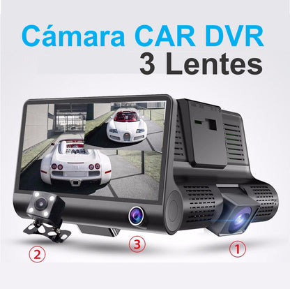 Cámara Para Carro DVR 3 En 1 Full HD 1080P Dual Dash Cam