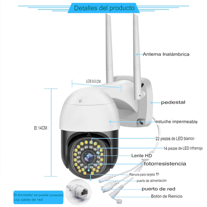 Cámara Seguridad Exterior Domo Ptz 1080p Infrarroja Q80 4g