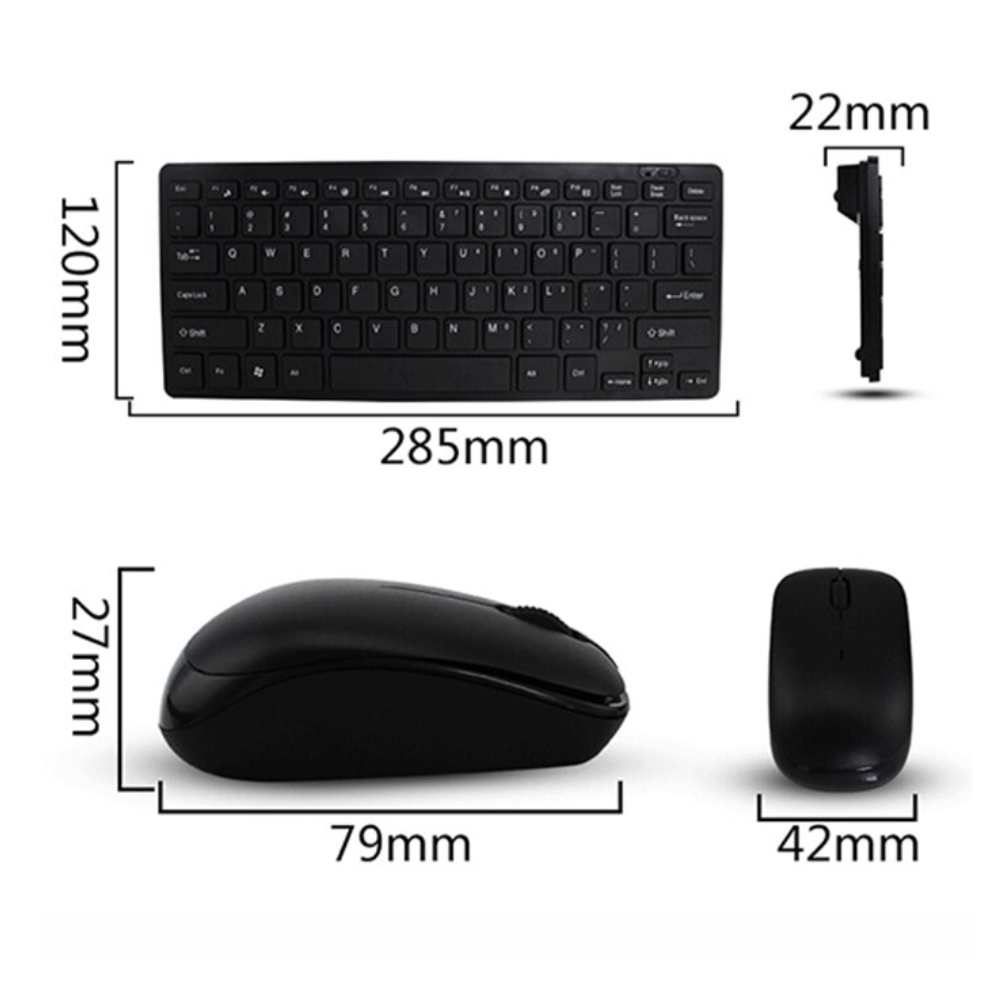 Combo Mini Teclado + Mouse Optico Inalámbrico USB K-03