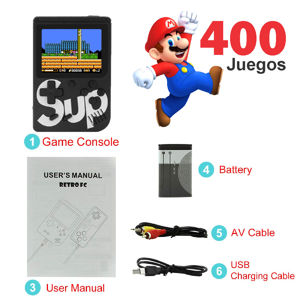 Consola De Video Juegos Portátil Gameboy SUP Plus 400 + Control R