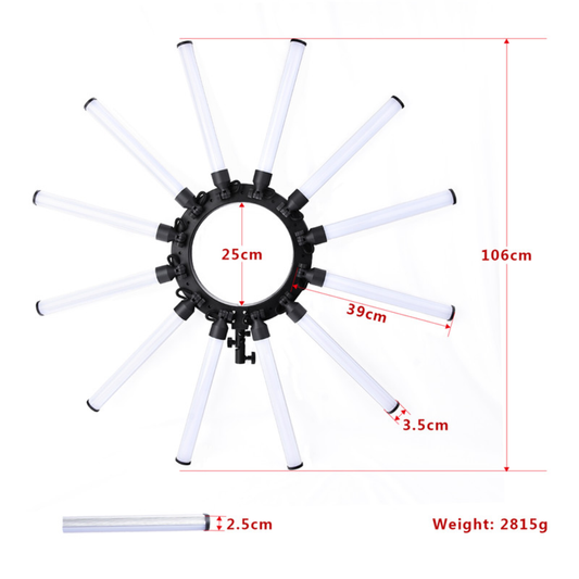 Luz Led Profesional Lampara De Estrella 12 Brazos 180w 5600k