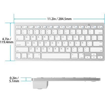 Mini Teclado Bluetooth 3.0 Ultra Delgado Para IPad, IOS, Android, PC