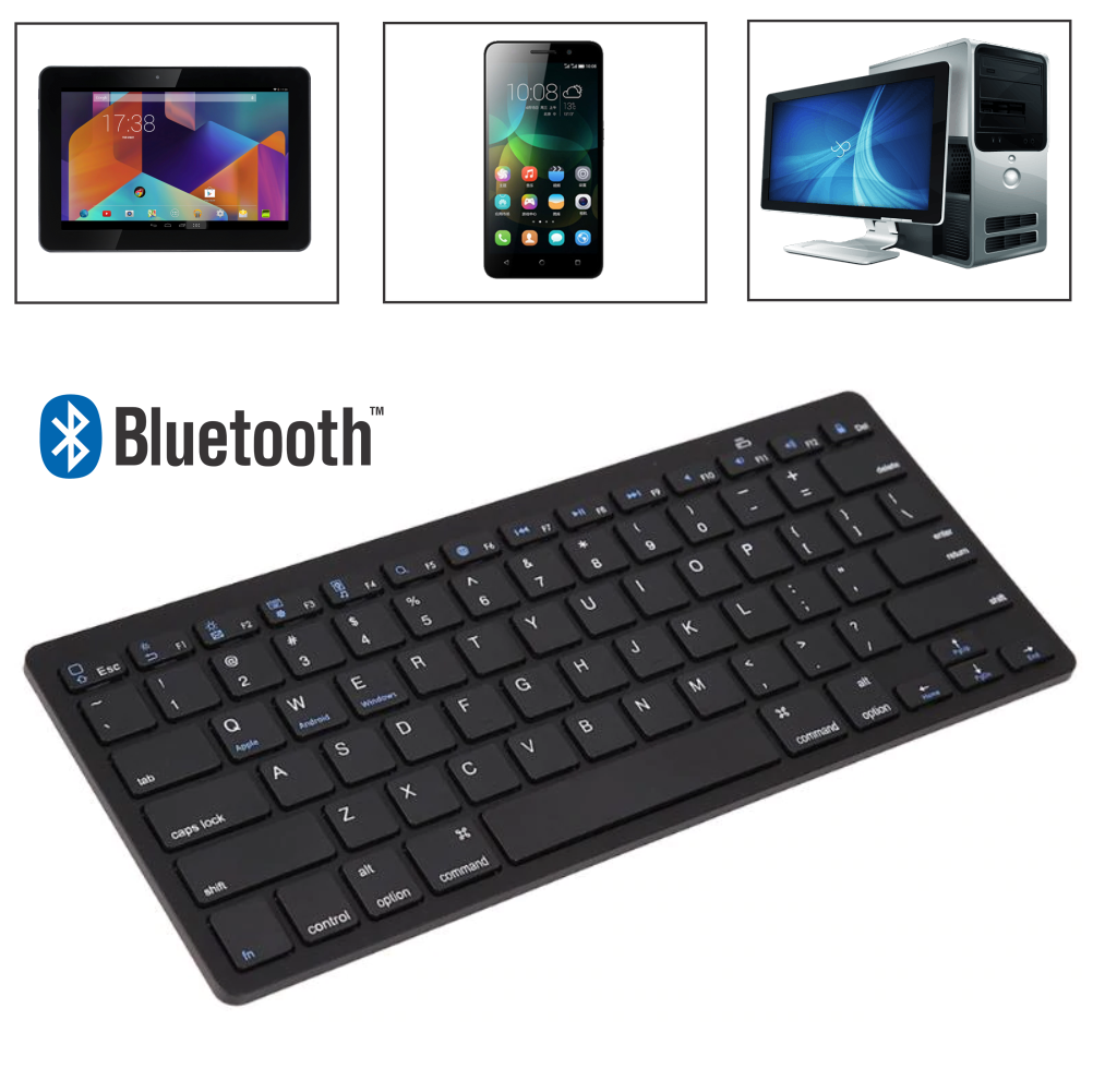 Mini Teclado Bluetooth 3.0 Ultra Delgado Para IPad, IOS, Android, PC
