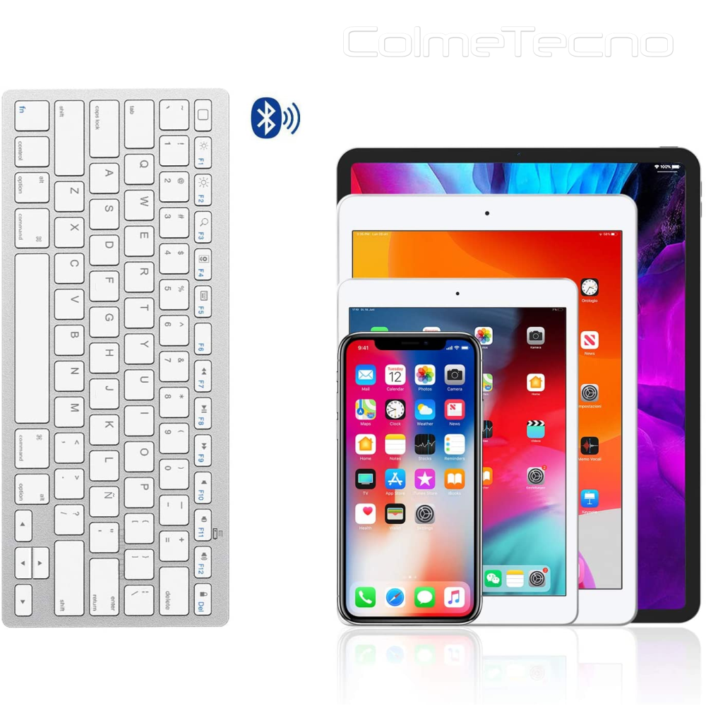 Mini Teclado Bluetooth 3.0 Ultra Delgado Para IPad, IOS, Android, PC