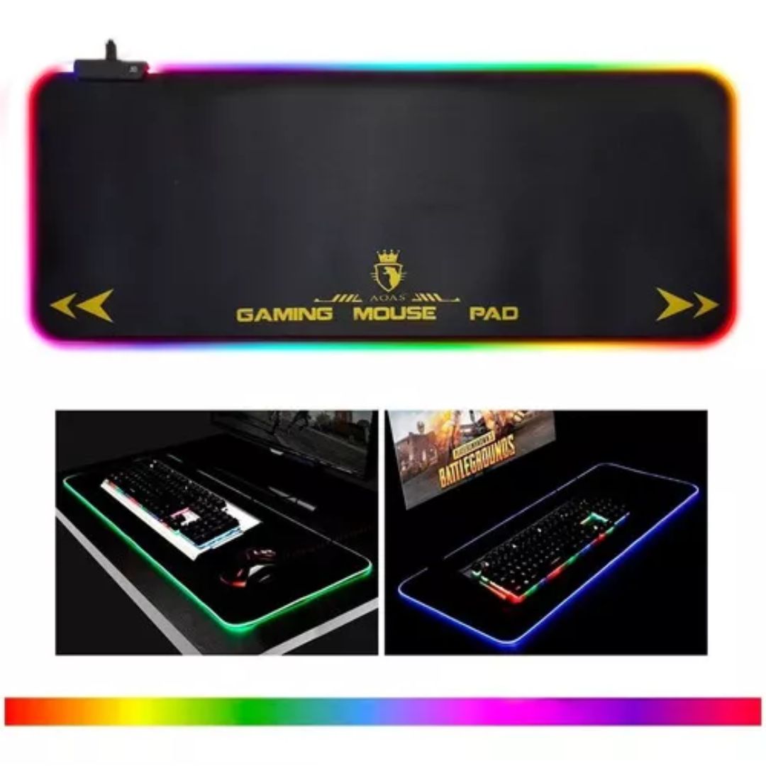 Mouse Pad gamer Aoas S4000 de goma xl 30cm x 80cm x 0.4cm negro