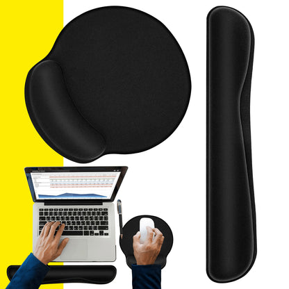 Pad Mouse + Reposa Muñecas Teclado Espuma Elastic Ergonómico