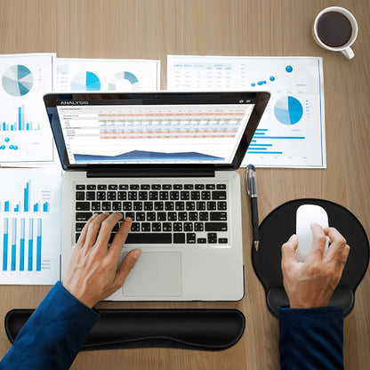 Pad Mouse + Reposa Muñecas Teclado Espuma Elastic Ergonómico