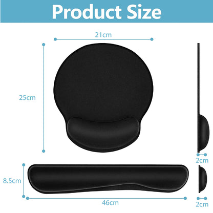 Pad Mouse + Reposa Muñecas Teclado Espuma Elastic Ergonómico