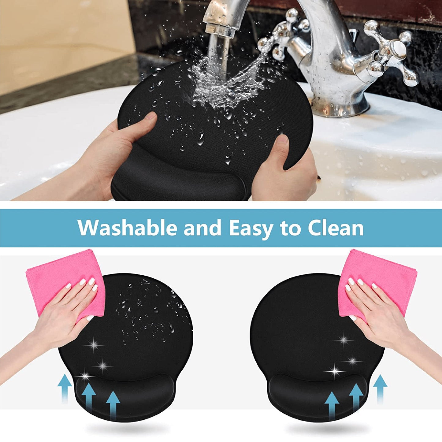 Pad Mouse + Reposa Muñecas Teclado Espuma Elastic Ergonómico