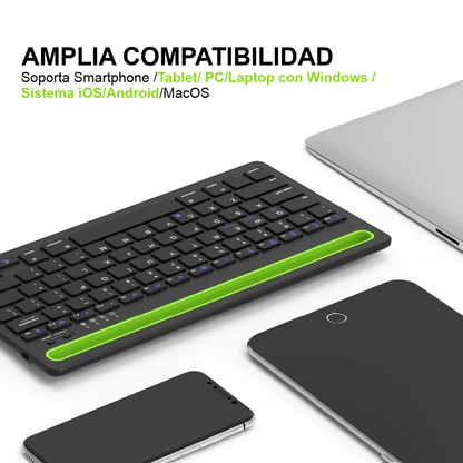 Teclado Inalambrico Recargable Bluetooth 2 Canales Multi Dispositivo